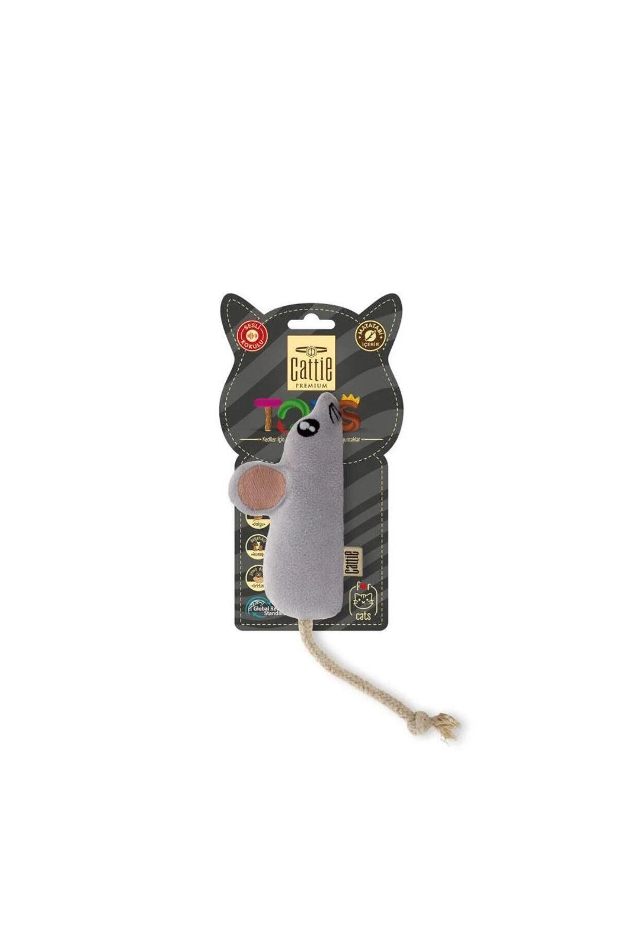 Cattie Peluş Matatabili Kedi Oyuncağı 11 cm Fare