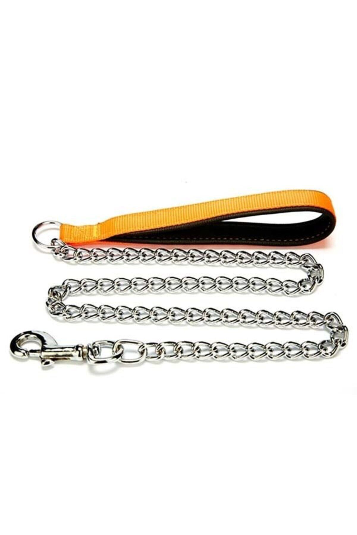 Doggie Zincirli Dokuma Köpek Gezdirme Kayışı Turuncu - 0.35x110 cm