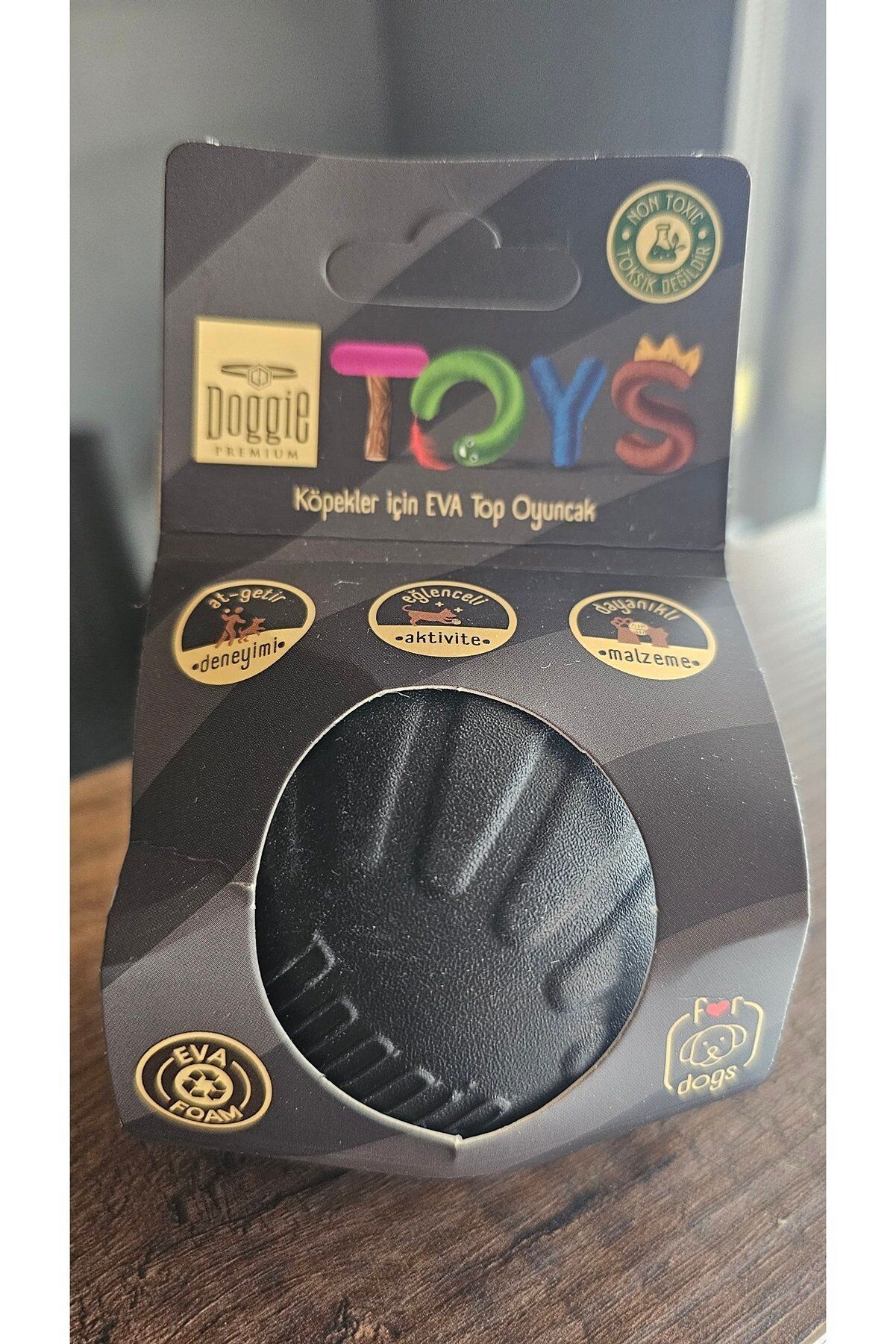 Doggie Top EVA Köpek Oyuncağı 7 cm Siyah