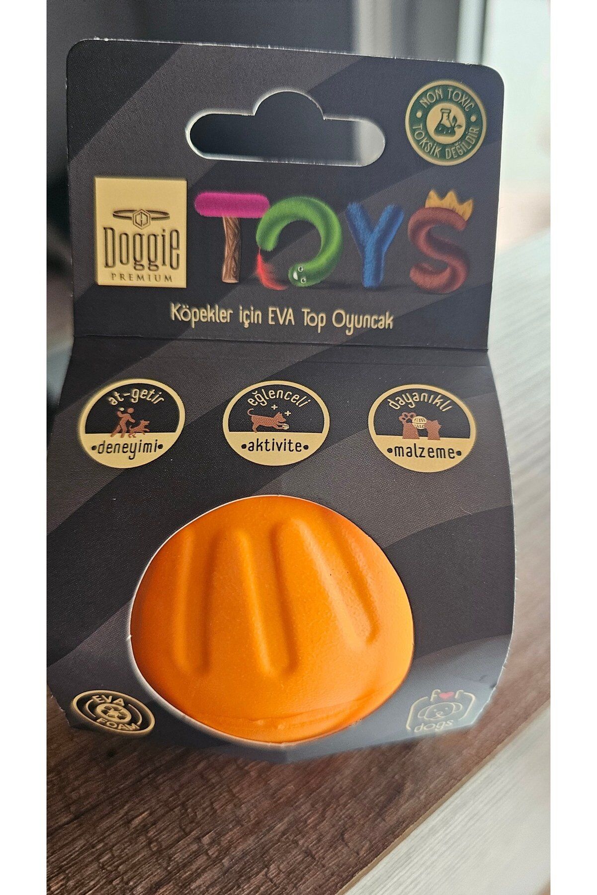 Doggie Top EVA Köpek Oyuncağı 7 cm Turuncu