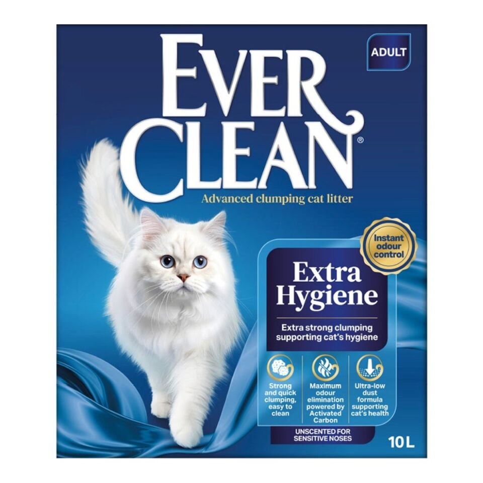 Ever Clean Extra Hygiene Topaklanan Kedi Kumu 10 L Kokusuz ambalajı