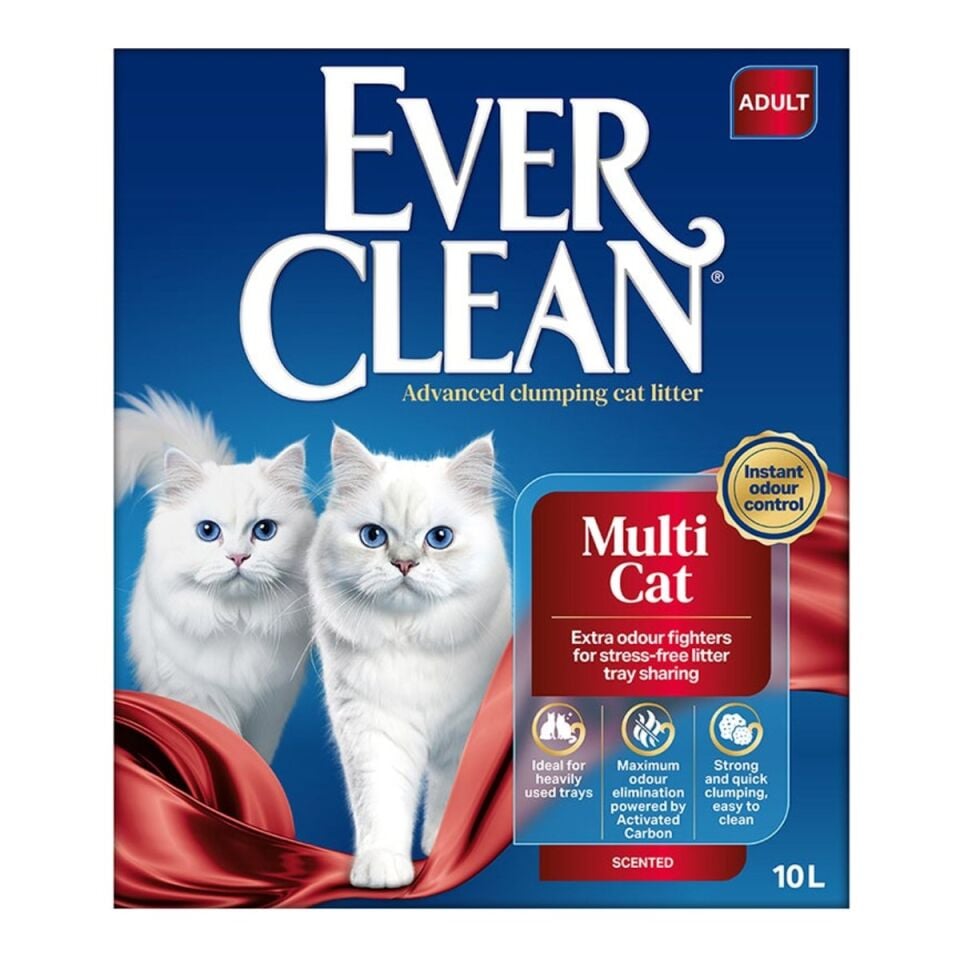 Ever Clean Multi Cat Çok Kedili Evler İçin Topaklanan Kedi Kumu 10 L ambalajı