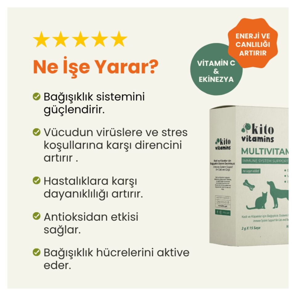 Kito Vitamins Multivitamin Bağışıklık Destekleyici 2 g x 15 Saşe ürün detay görseli 2