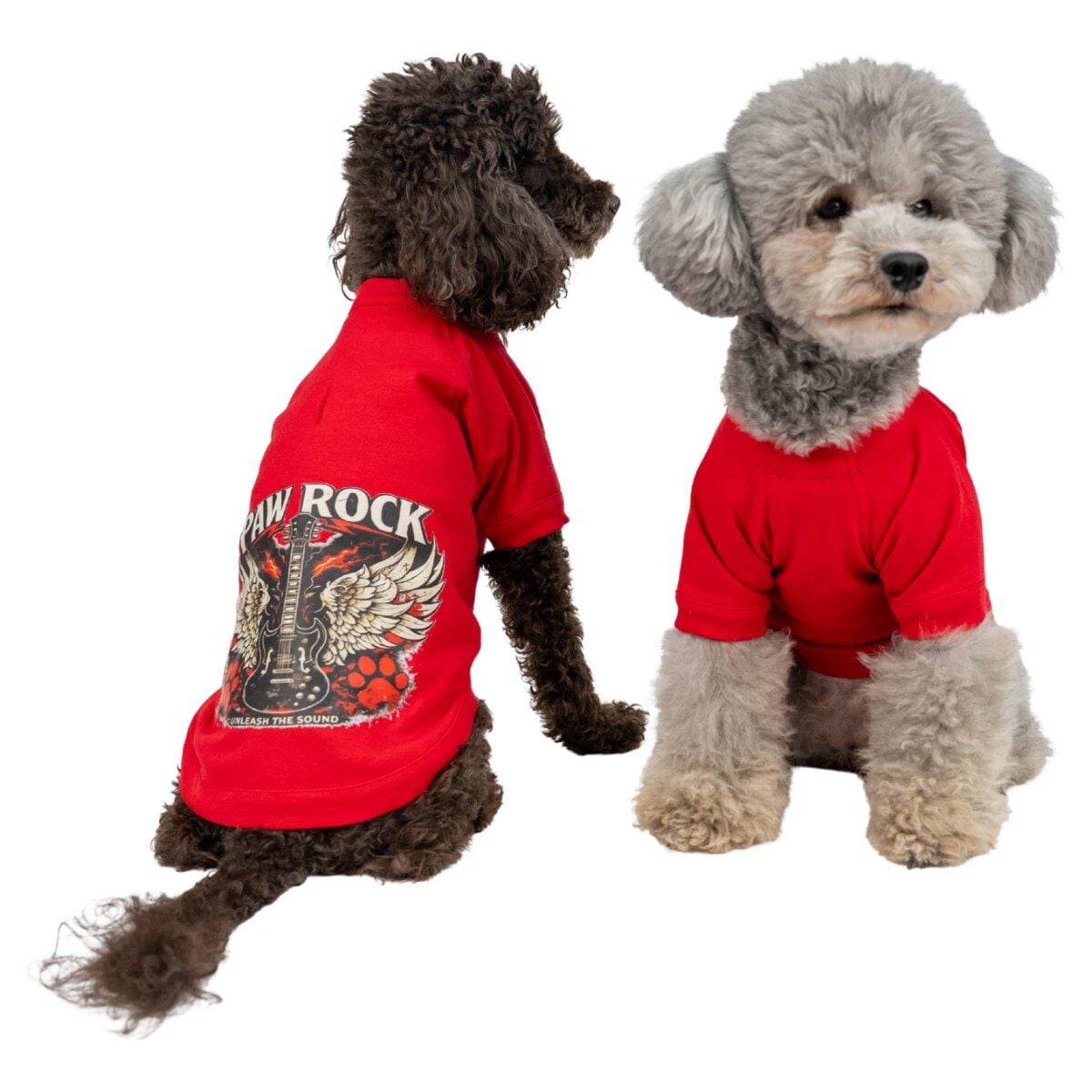 Max Design Paw Rock Köpek T-Shirt Kırmızı ürün görseli